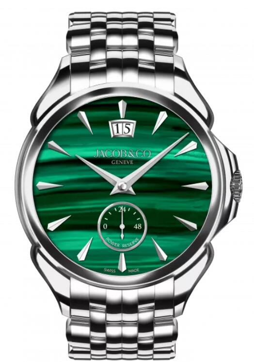 Jacob & Co PALATIAL CLASSIC MANUAL BIG DATE - STAINLESS STEEL (MALACHITE) BRACELET PC400.10.AA.AC.A10AA Replica watch